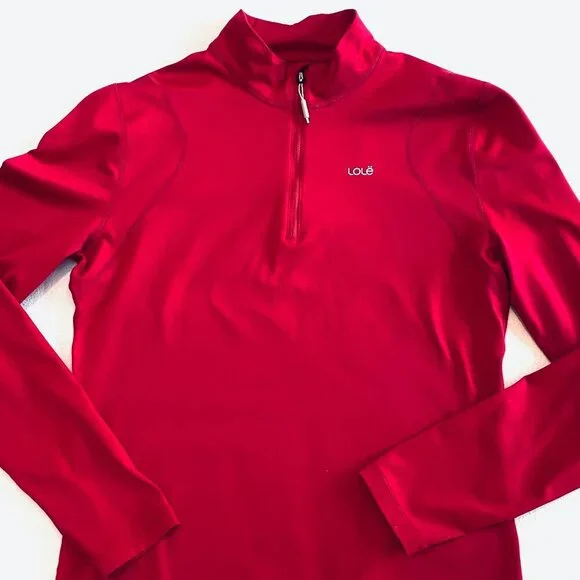 Lole funnel neck half zip top Women's Medium pink athleisure stretch workout - Picture 2 of 7